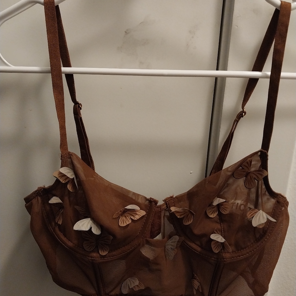 Cute Brown Butterfly top (Corset)